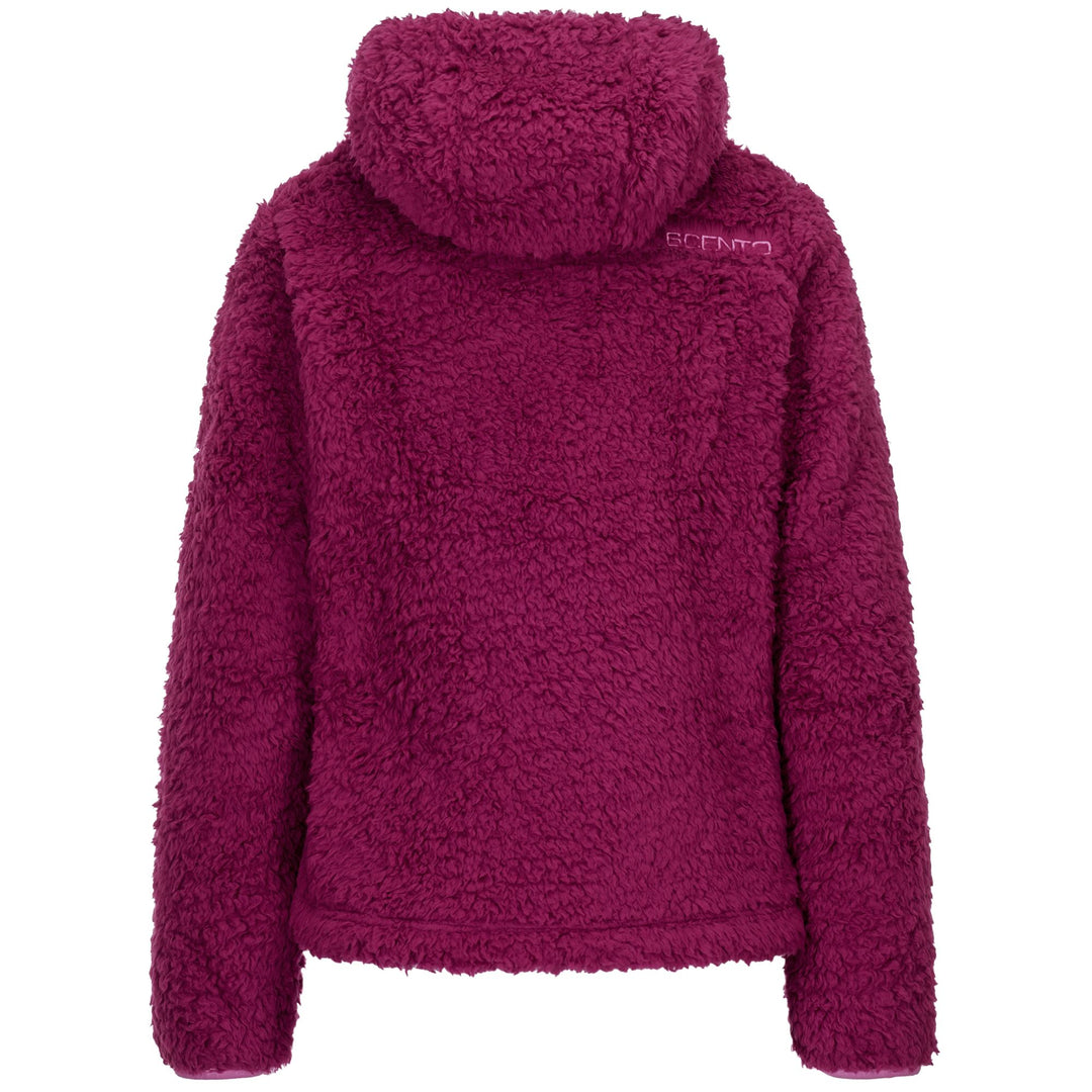 Pile da sci slim fit da donna rosso e fucsia con cappuccio main