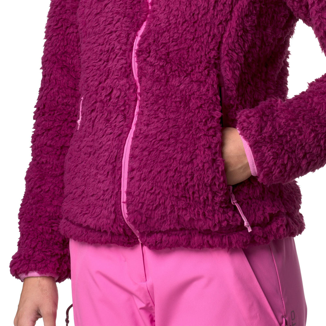 Red Women's Slim Fit Sherpa Fleece Jacket main