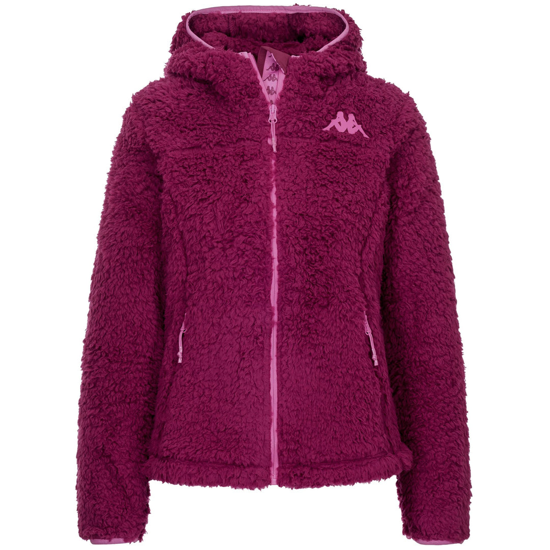Sweat à capuche polaire slim fit pour femme Red Plum, idéal pour le ski main