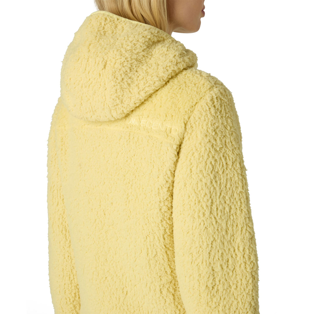 Yellow Women's Slim Fit Fleece Hoodie with Zippered Pockets main