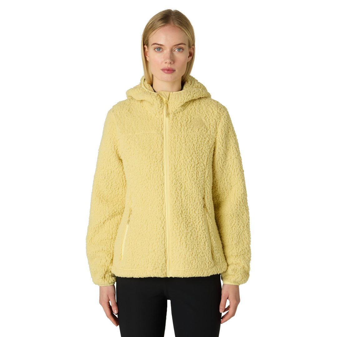 Yellow Women's Slim Fit Fleece Hoodie with Zippered Pockets 01