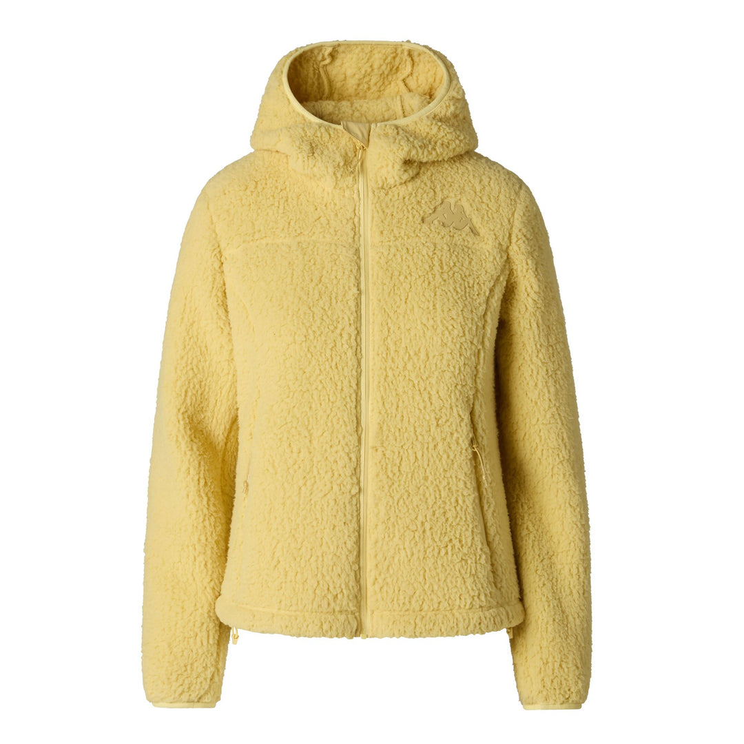 Yellow Women's Slim Fit Fleece Hoodie with Zippered Pockets main