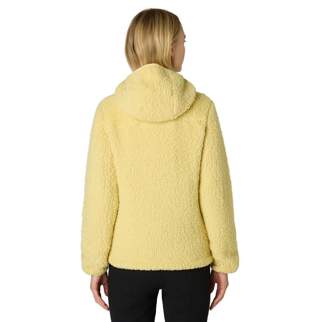 Yellow Women's Slim Fit Fleece Hoodie with Zippered Pockets main