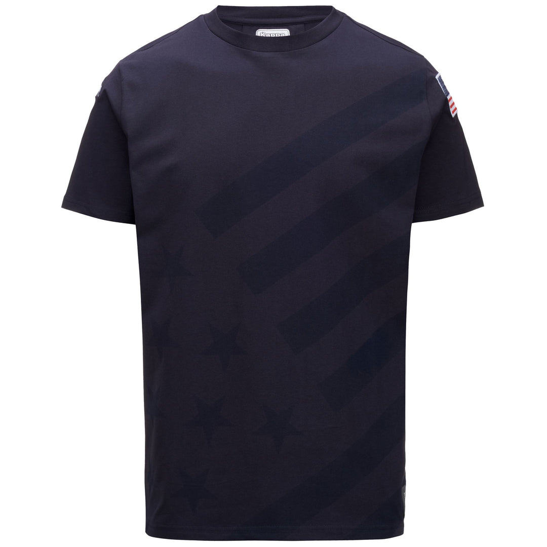 T-shirt de ski unisexe bleu, coupe ajustée, avec logo de l'équipe brodé main