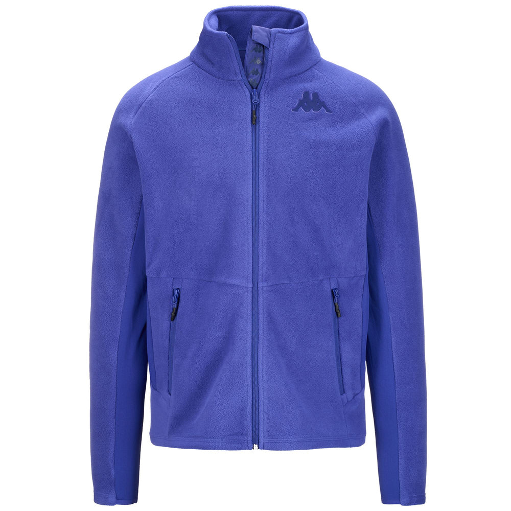 Chaqueta polar de esquí de corte entallado para hombre en color azul violeta con bolsillos con cremallera 02