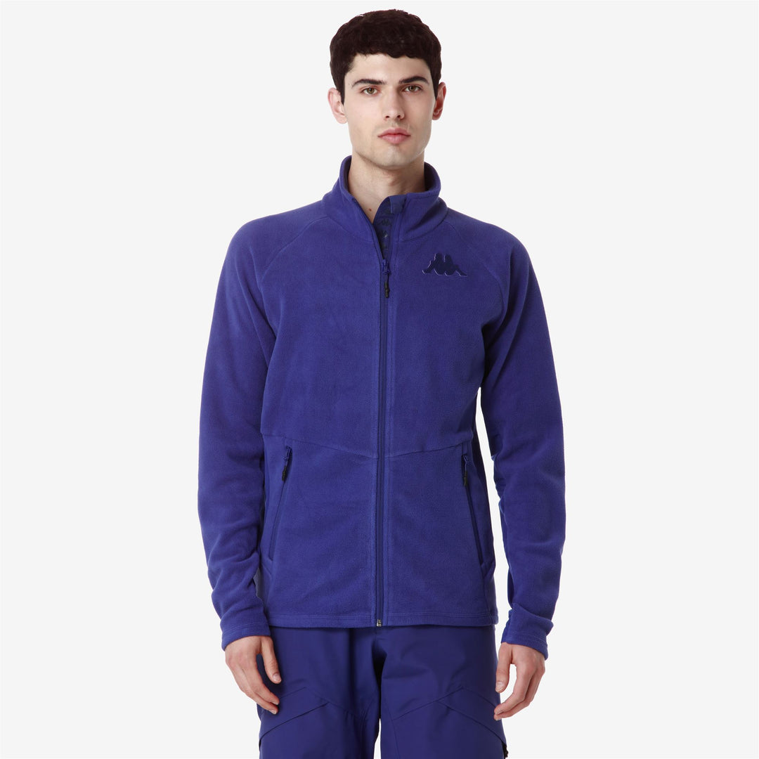 Chaqueta polar de esquí de corte entallado para hombre en color azul violeta con bolsillos con cremallera main