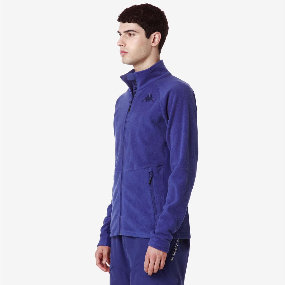 Chaqueta polar de esquí de corte entallado para hombre en color azul violeta con bolsillos con cremallera main