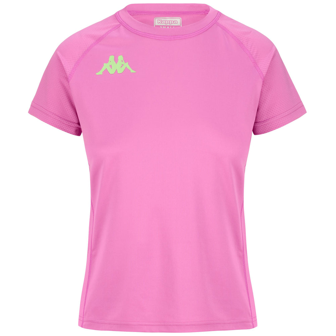 Fuchsia Red Women's Slim Fit Training T-Shirt with Mesh Inserts 01