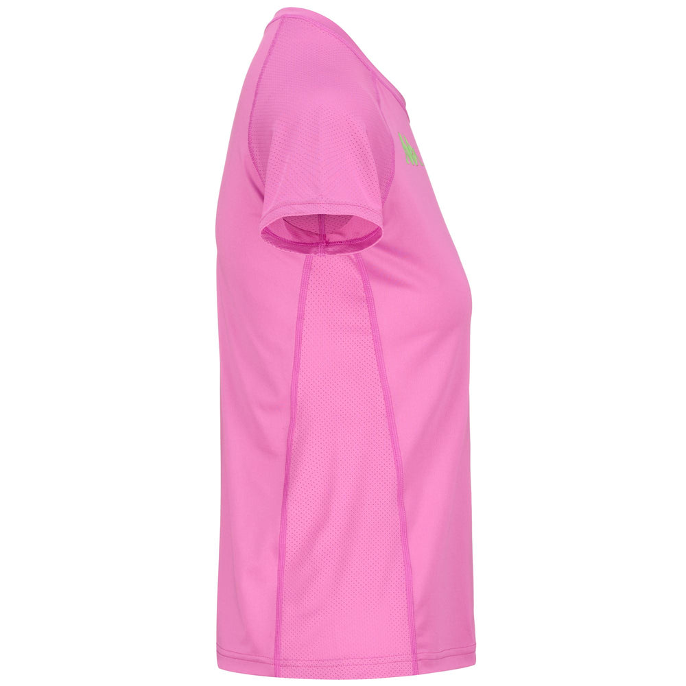 Fuchsia Red Women's Slim Fit Training T-Shirt with Mesh Inserts 02