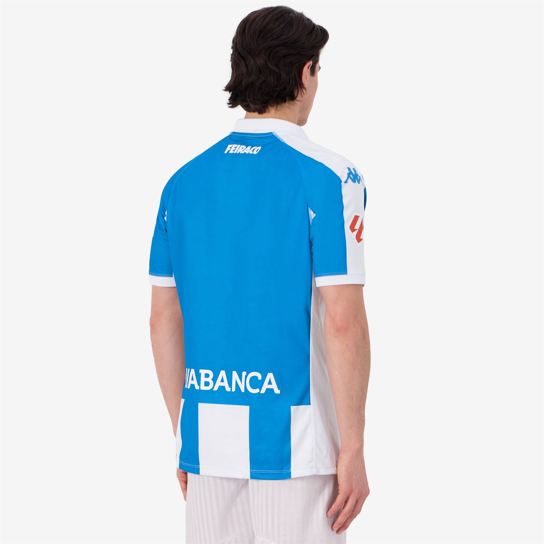 Camiseta deportiva de fútbol reciclada azul para hombre con protección Hydro-Way main