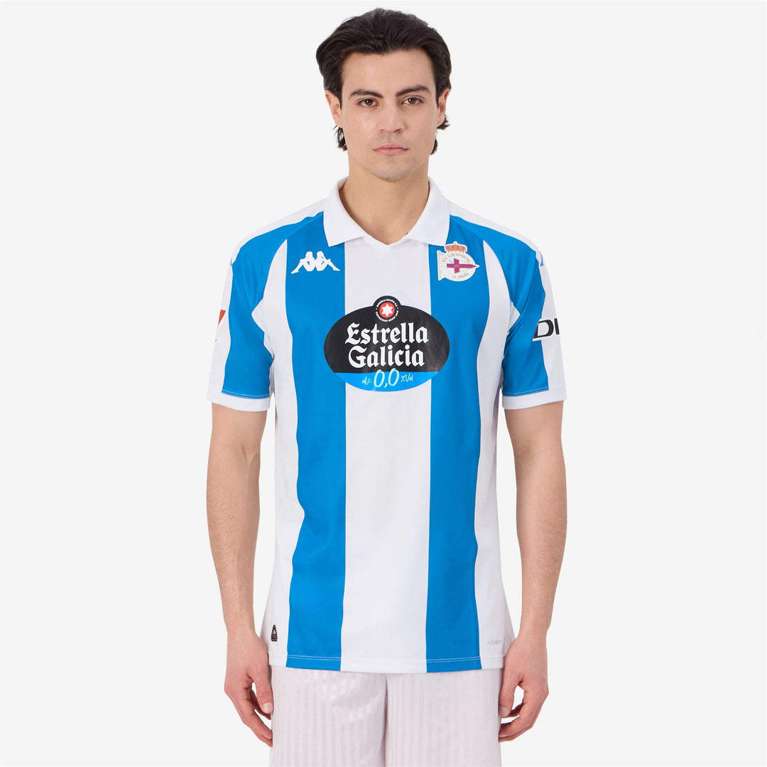 Maillot de football Deportivo de La Coruña bleu pour homme en tissu recyclé main