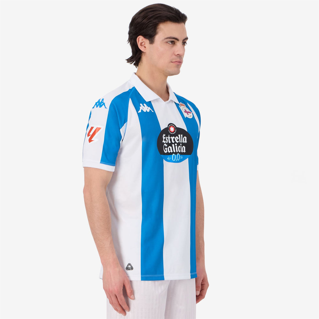 Maillot de football Deportivo de La Coruña bleu pour homme en tissu recyclé main