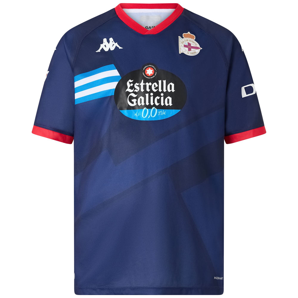 Camiseta deportiva de fútbol reciclada azul para hombre con protección Hydro-Way 02