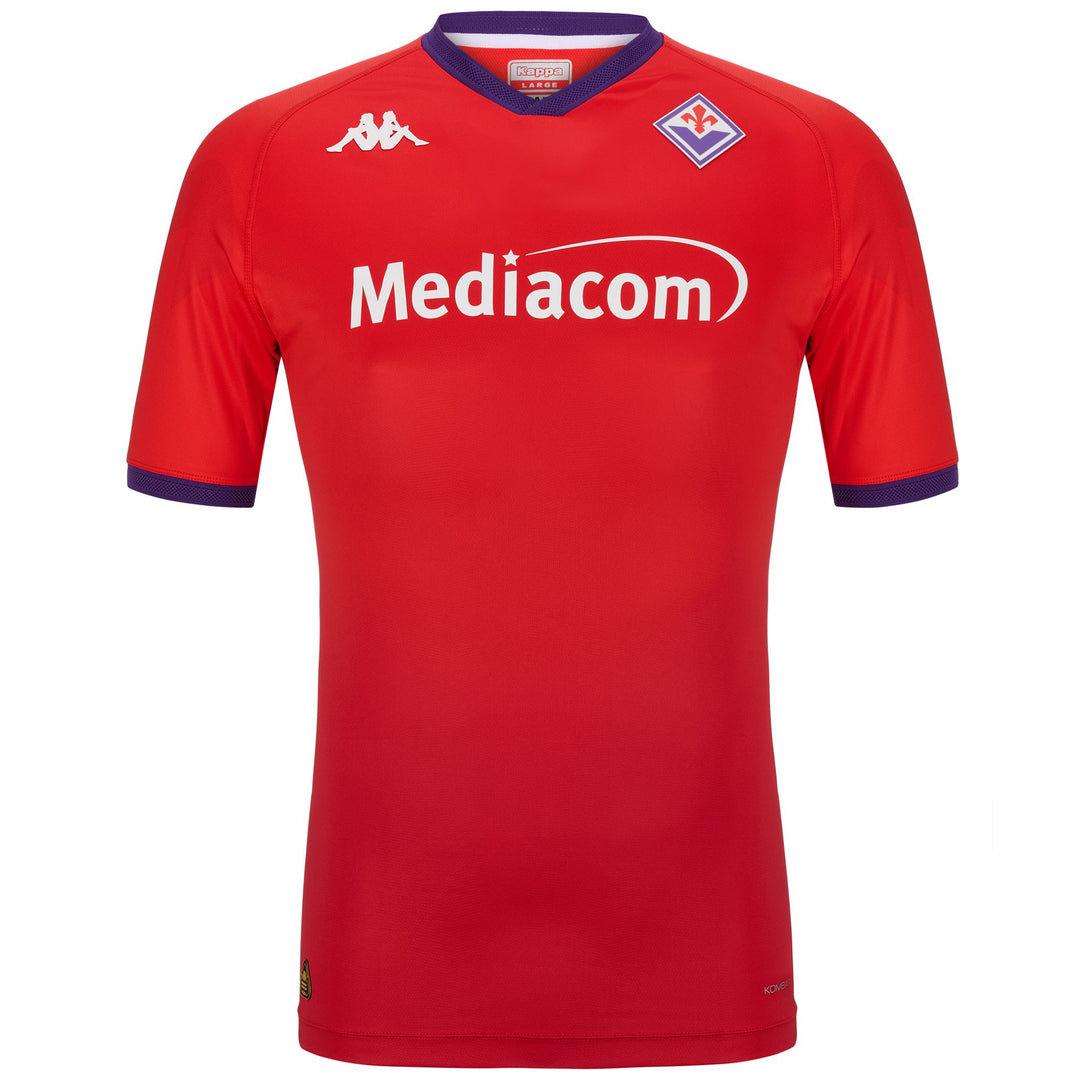 Red Men's ACF Fiorentina Soccer Slim Fit Game Shirt 01