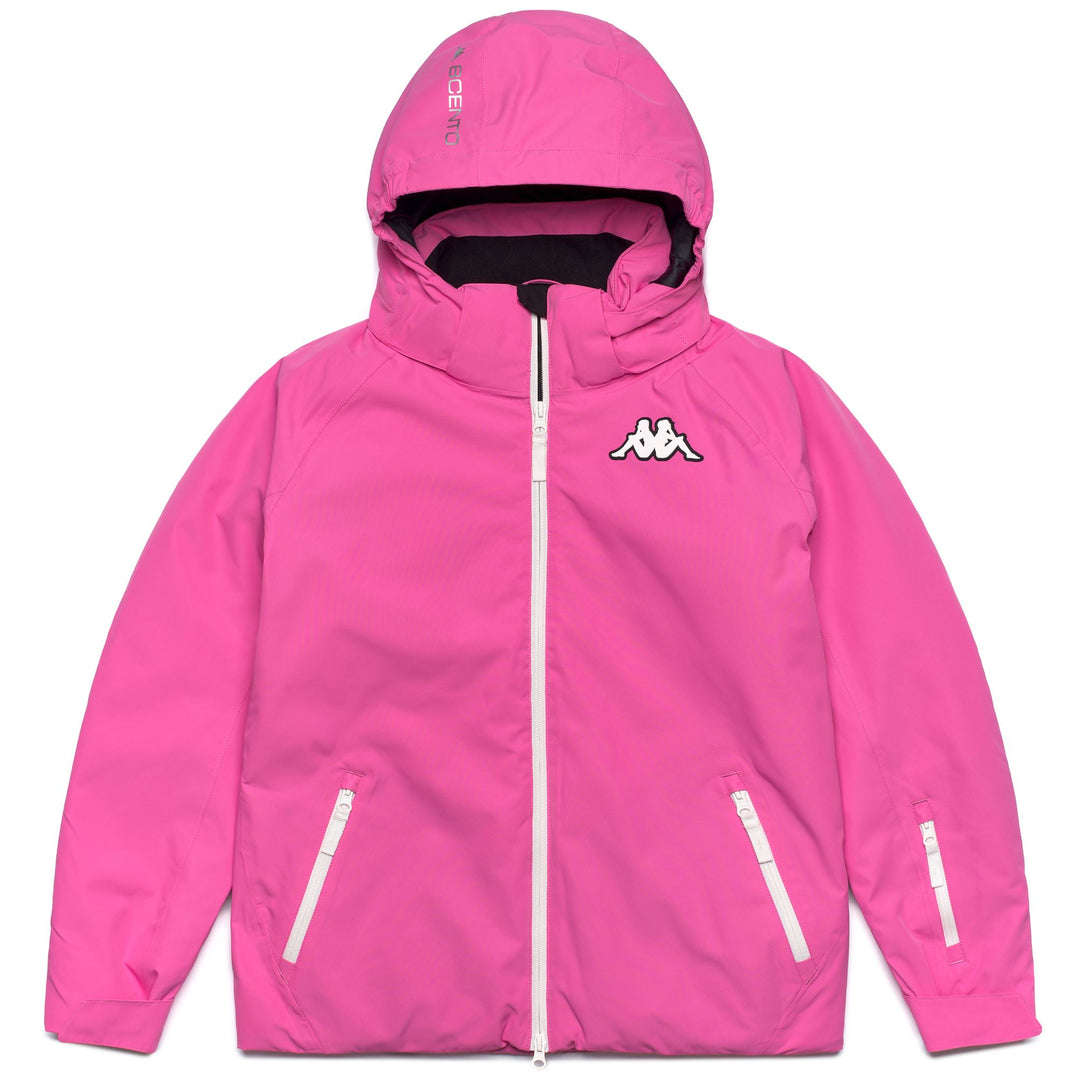 Fuchsia red Unisex Kids Short Padded Jacket with Waterproof Protection 01