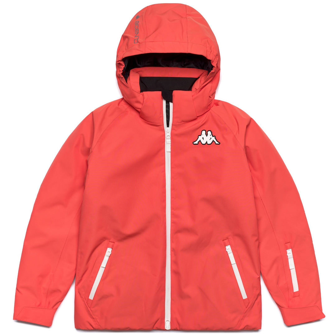 Orange Unisex Kid's Ski Padded Short Jacket with Waterproof Protection main