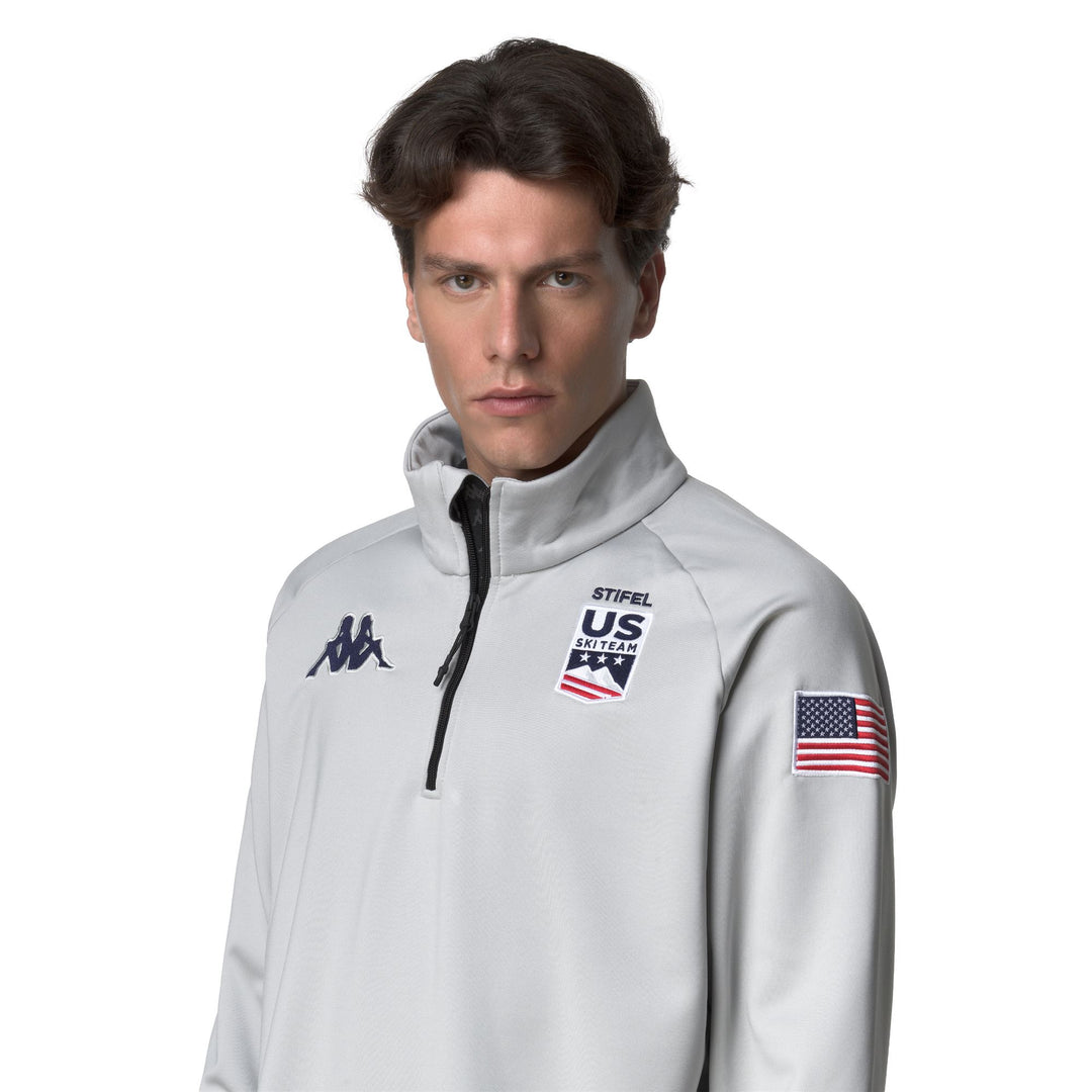Grey Unisex Slim Fit Ski Jumper with Half-Zip Fleece main
