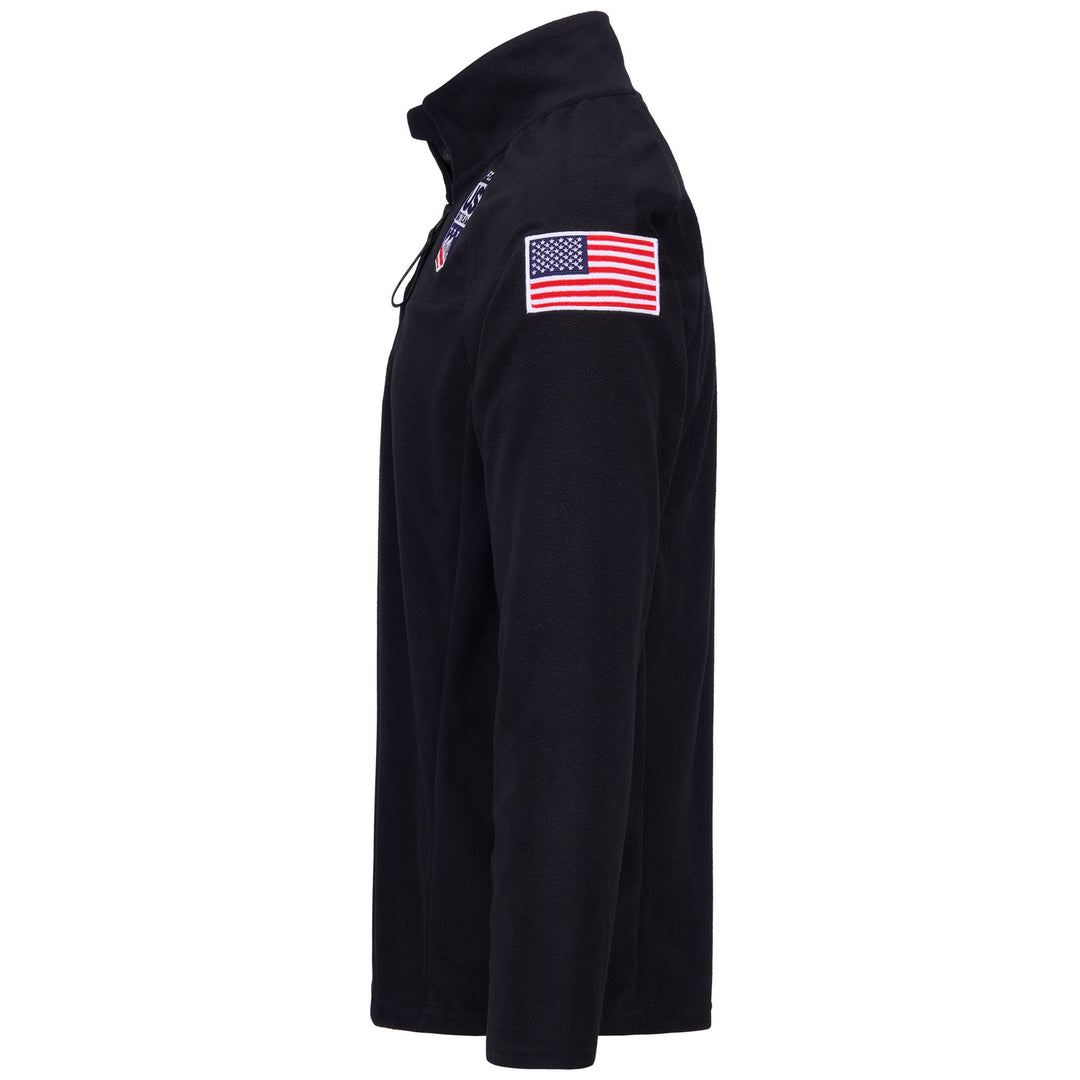 Pull polaire bleu unisexe coupe ajustée pour le ski main