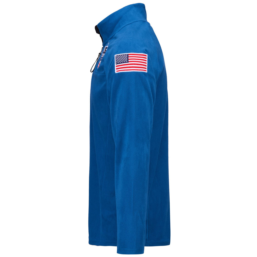 Deep Water Blue Unisex Ski Microfleece Jumper with Half Zip 02