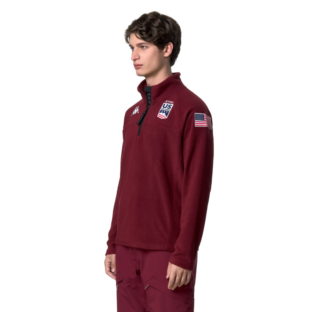 Suéter unisex rojo de microfibra con media cremallera para esquí y snowboard main