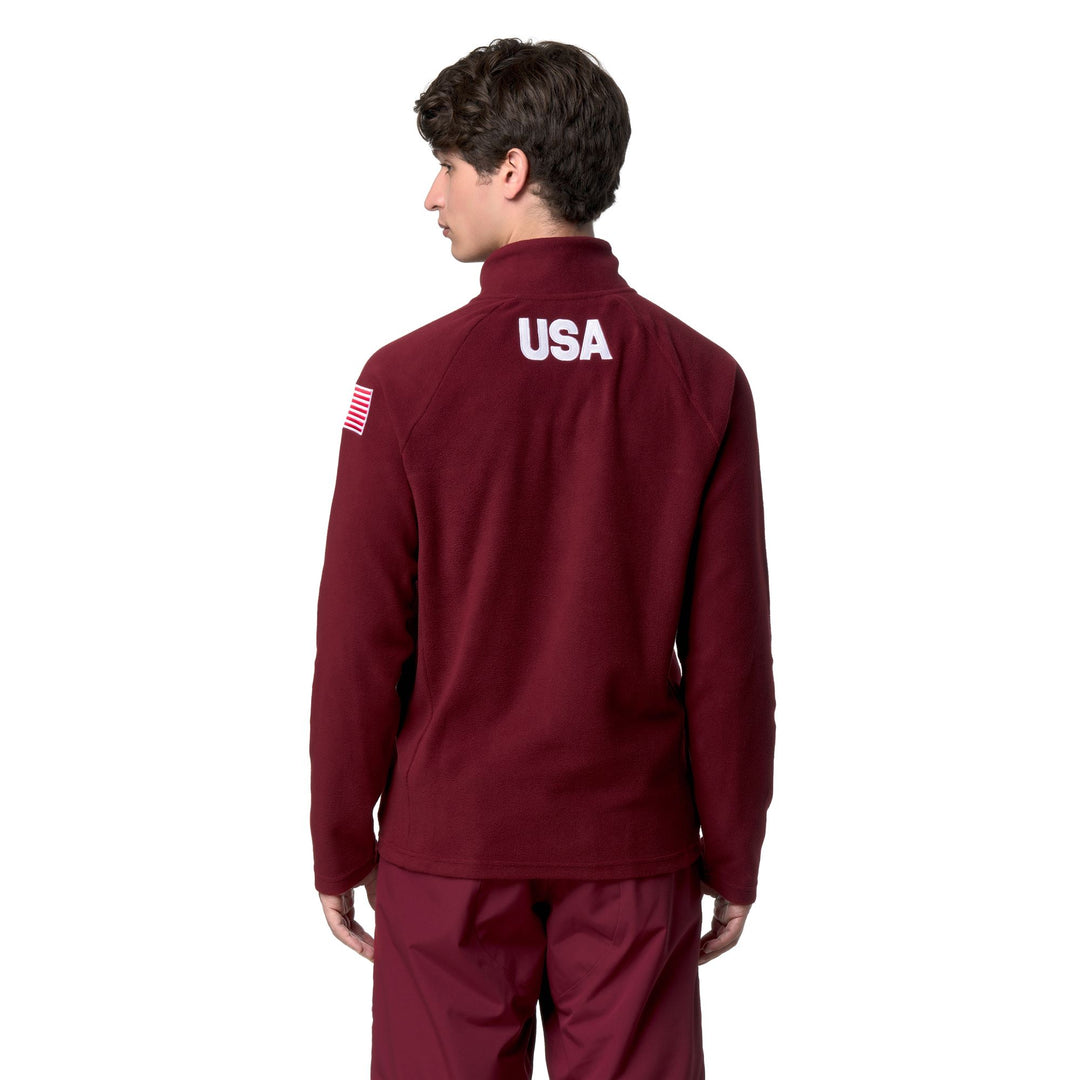 Suéter unisex rojo de microfibra con media cremallera para esquí y snowboard main