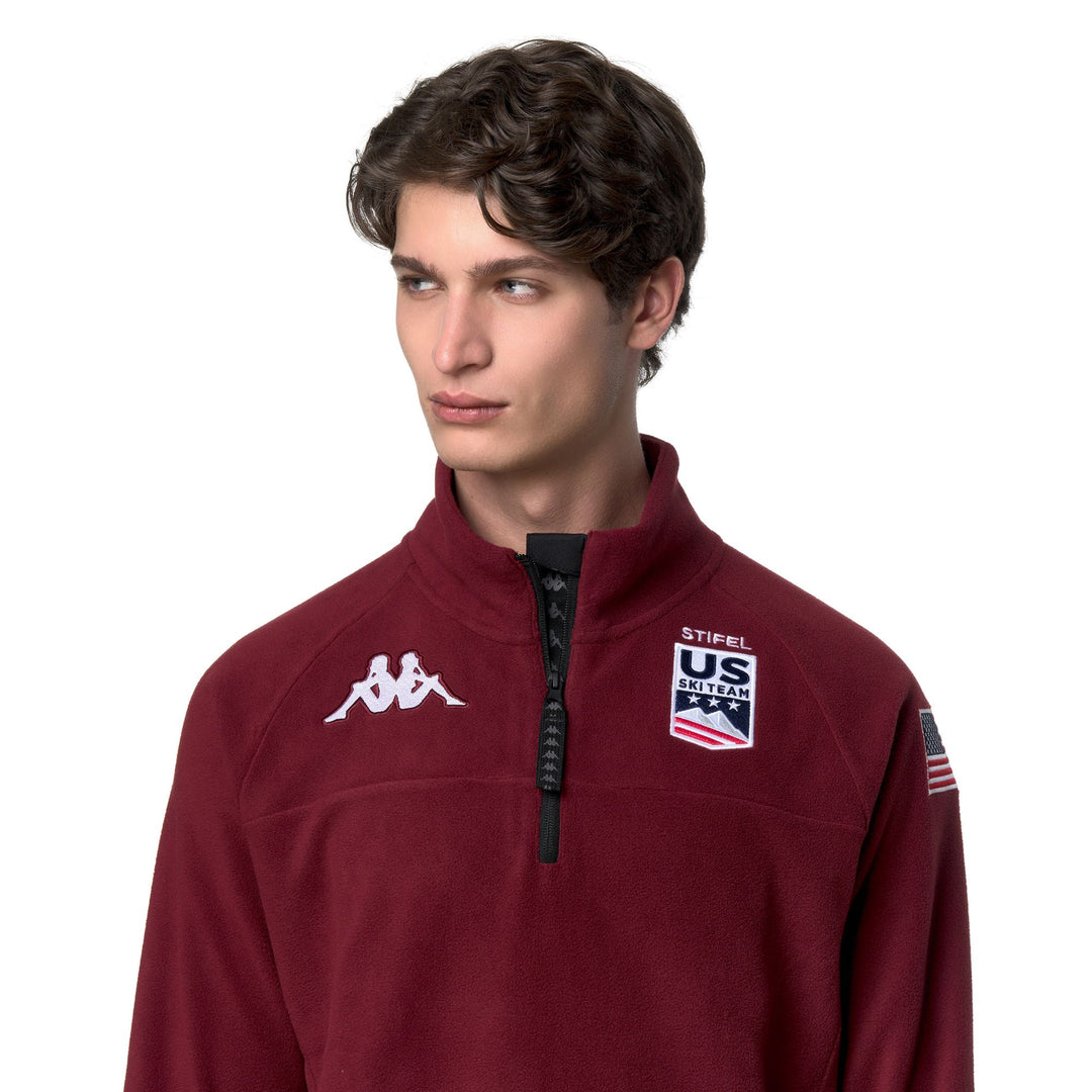 Suéter unisex rojo de microfibra con media cremallera para esquí y snowboard main