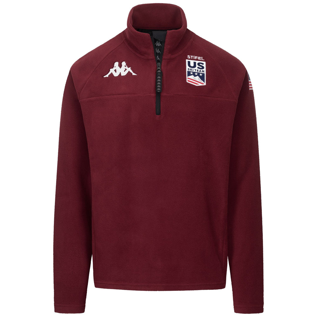 Suéter unisex rojo de microfibra con media cremallera para esquí y snowboard main