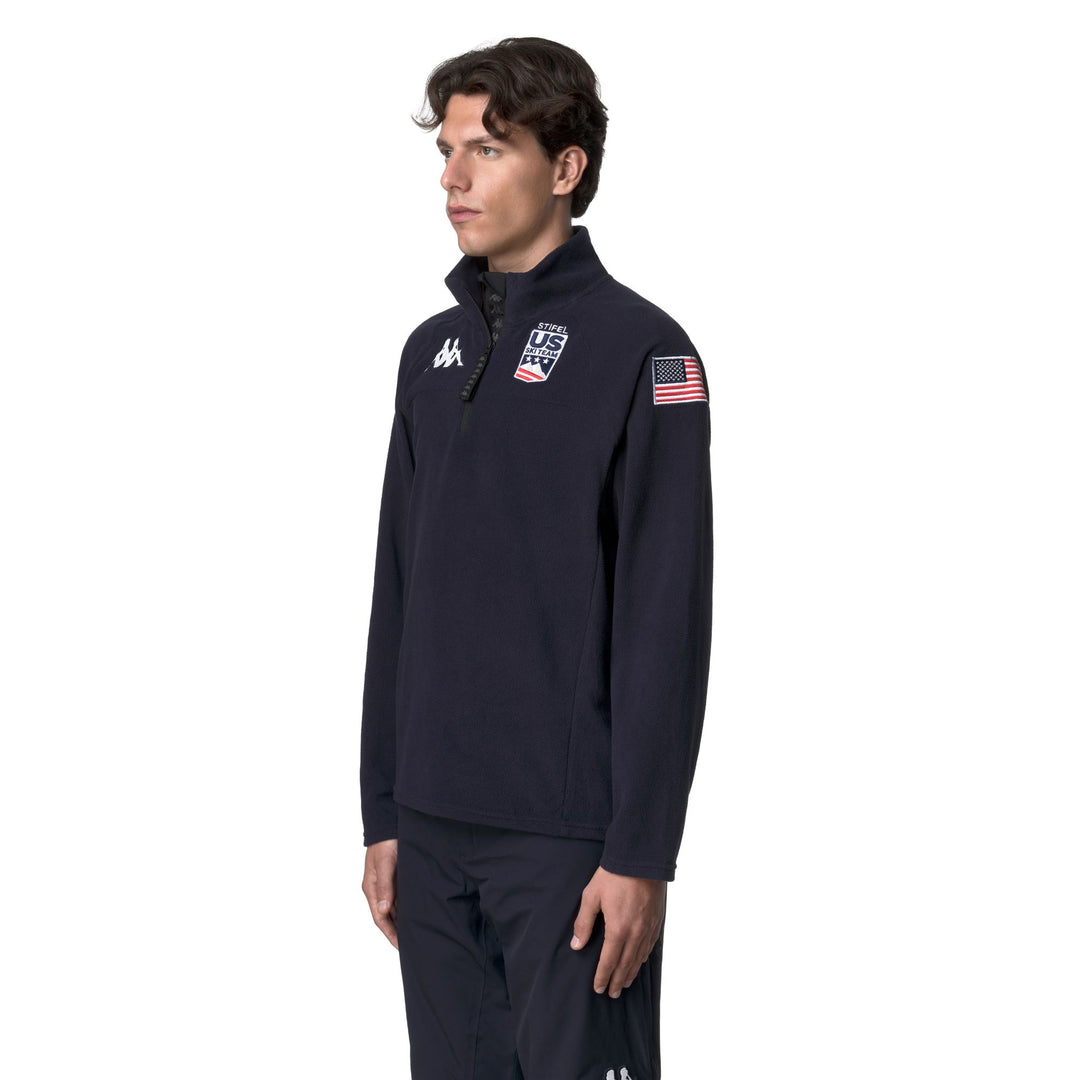 Suéter unisex azul de microfibra con media cremallera para esquí y snowboard main