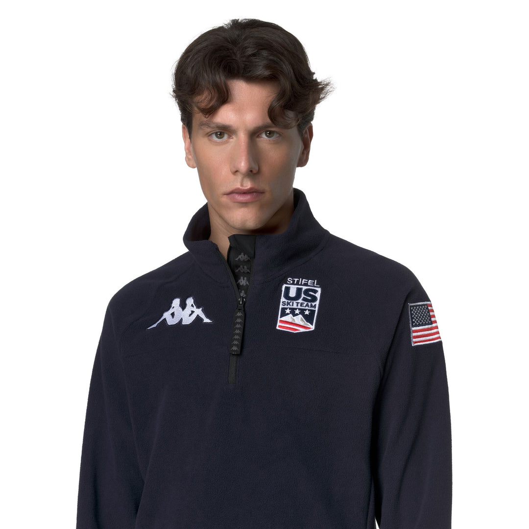 Unisex Blue Slim Fit Fleece Jumper for Skiing main