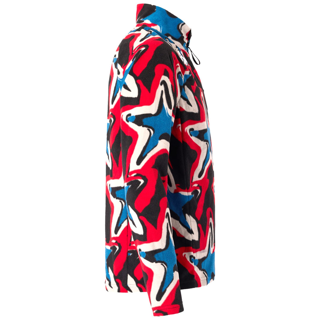 Black Red Men's Slim Fit Ski Fleece Jumper with Half Zip main