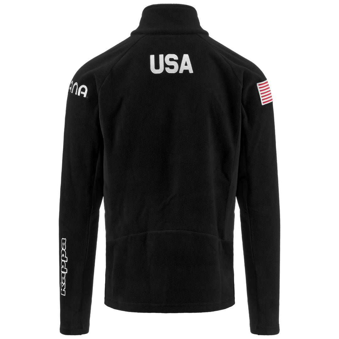 Black Men's Ski Fleece Jacket with Slim Fit and Zip Pockets main