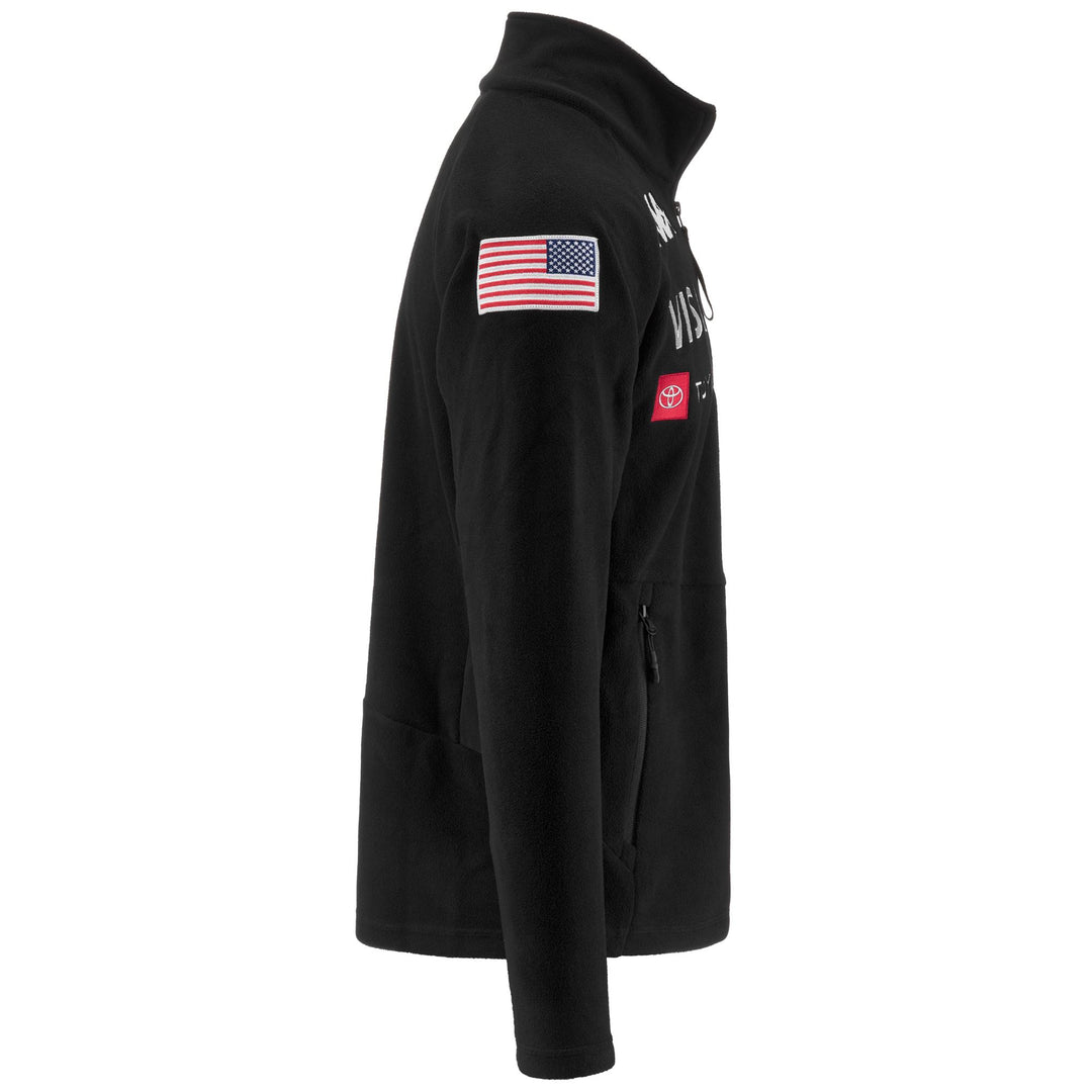 Black Men's Ski Fleece Jacket with Slim Fit and Zip Pockets main