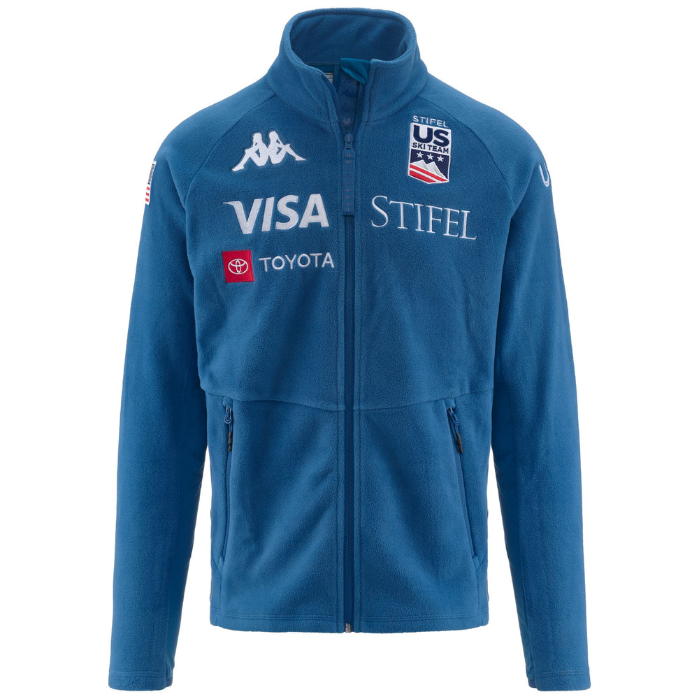 Chaqueta polar azul de corte entallado para esquiar para hombre 02