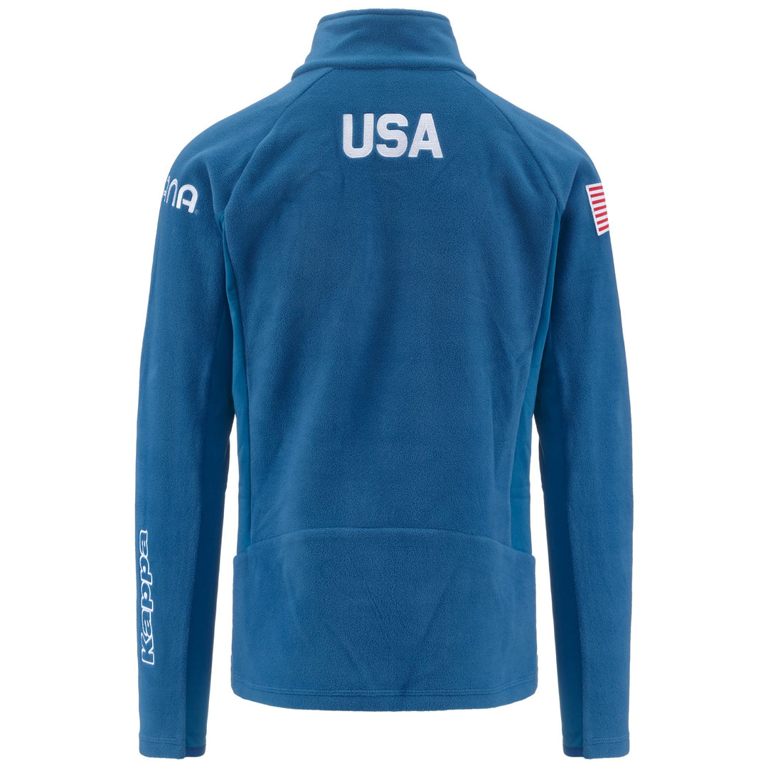 Deep Water Blue Men's Ski Fleece Jacket with Slim Fit Design main