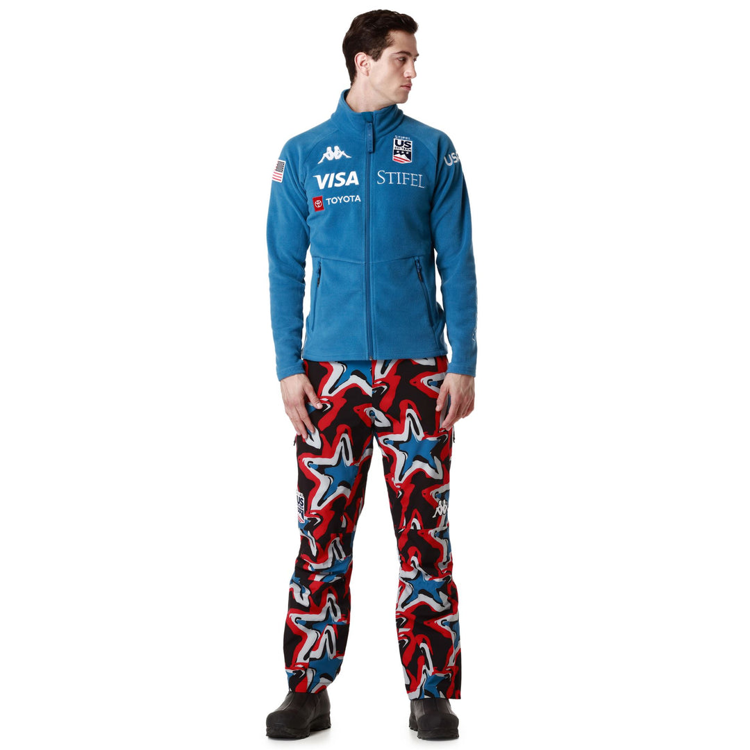 Chaqueta polar azul de corte entallado para esquiar para hombre 01