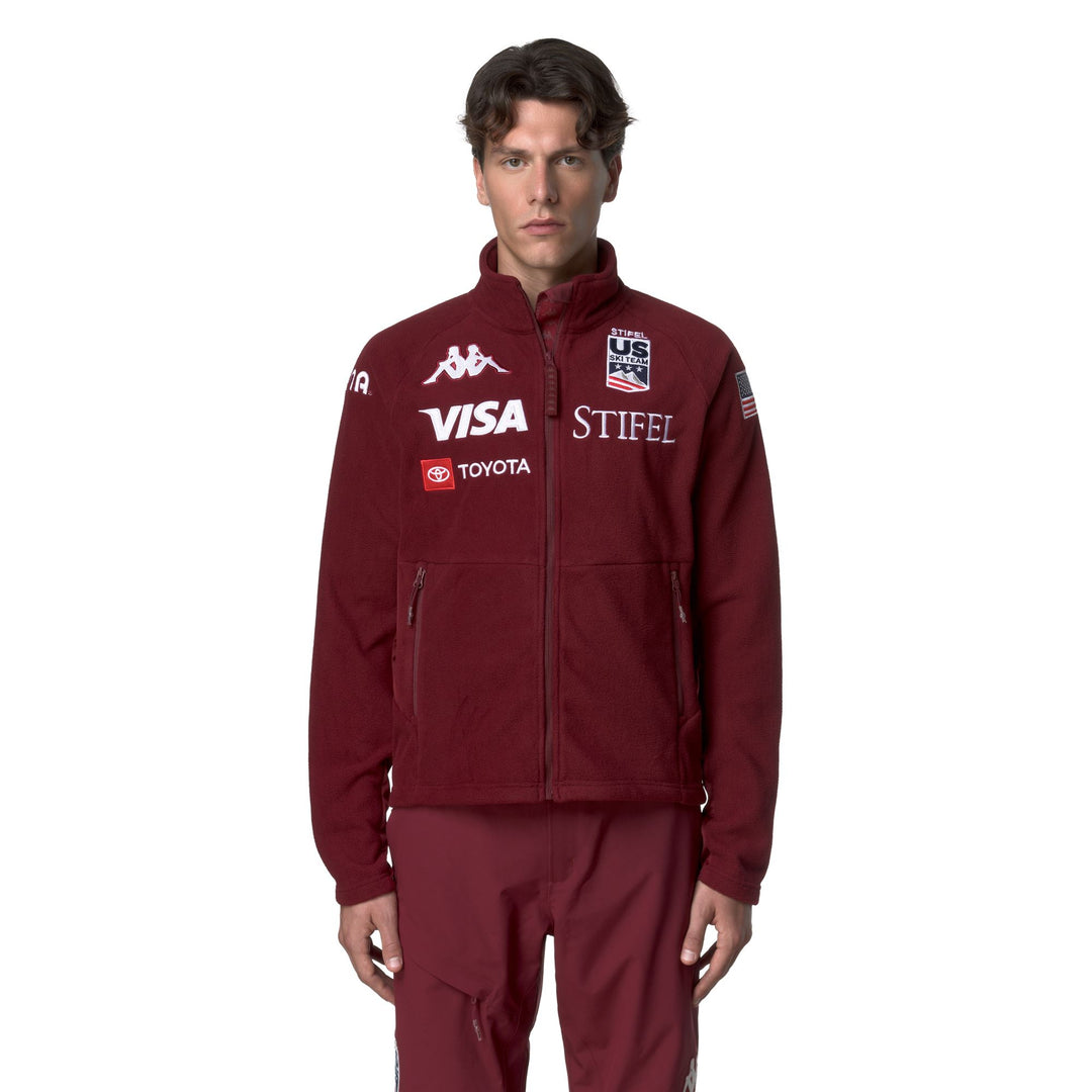 Red Men's Slim Fit Functional Ski Fleece with Zippered Pockets 01