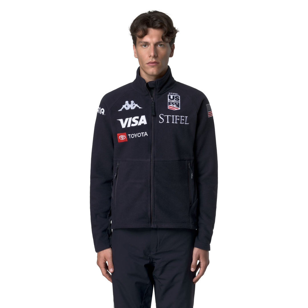 Blue Men's Slim Fit Ski Fleece with Zippered Pockets 01