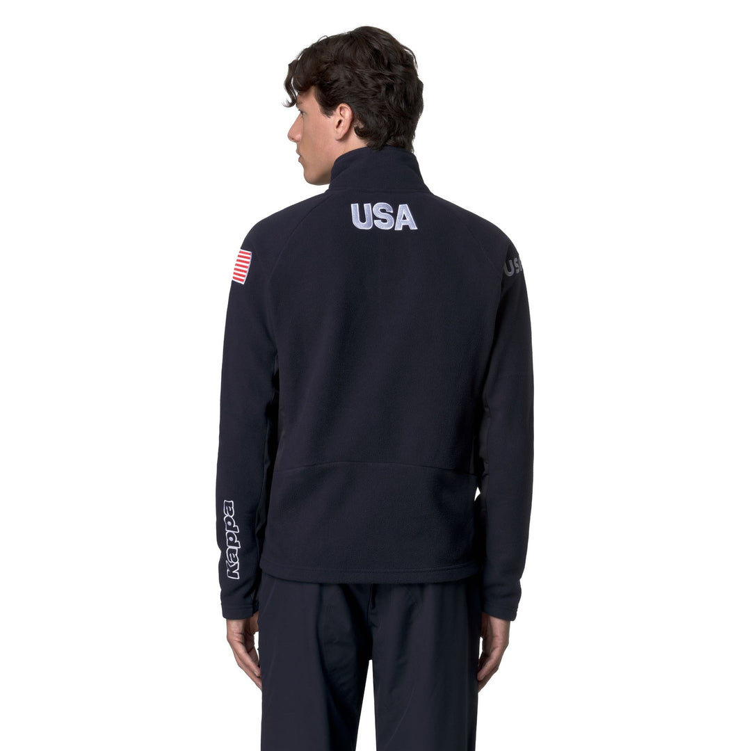 Blue men's Fleece Jacket with Zip Pockets and Slim Fit main