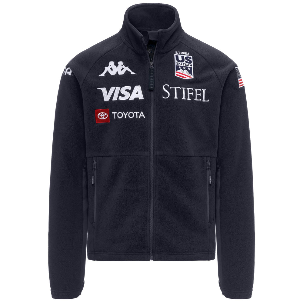 Veste de ski polaire bleue pour homme, coupe ajustée, avec empiècements extensibles 02