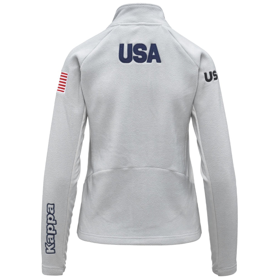 Light Grey Women's Ski Fleece Jacket with Slim Fit and Zipper Pockets main