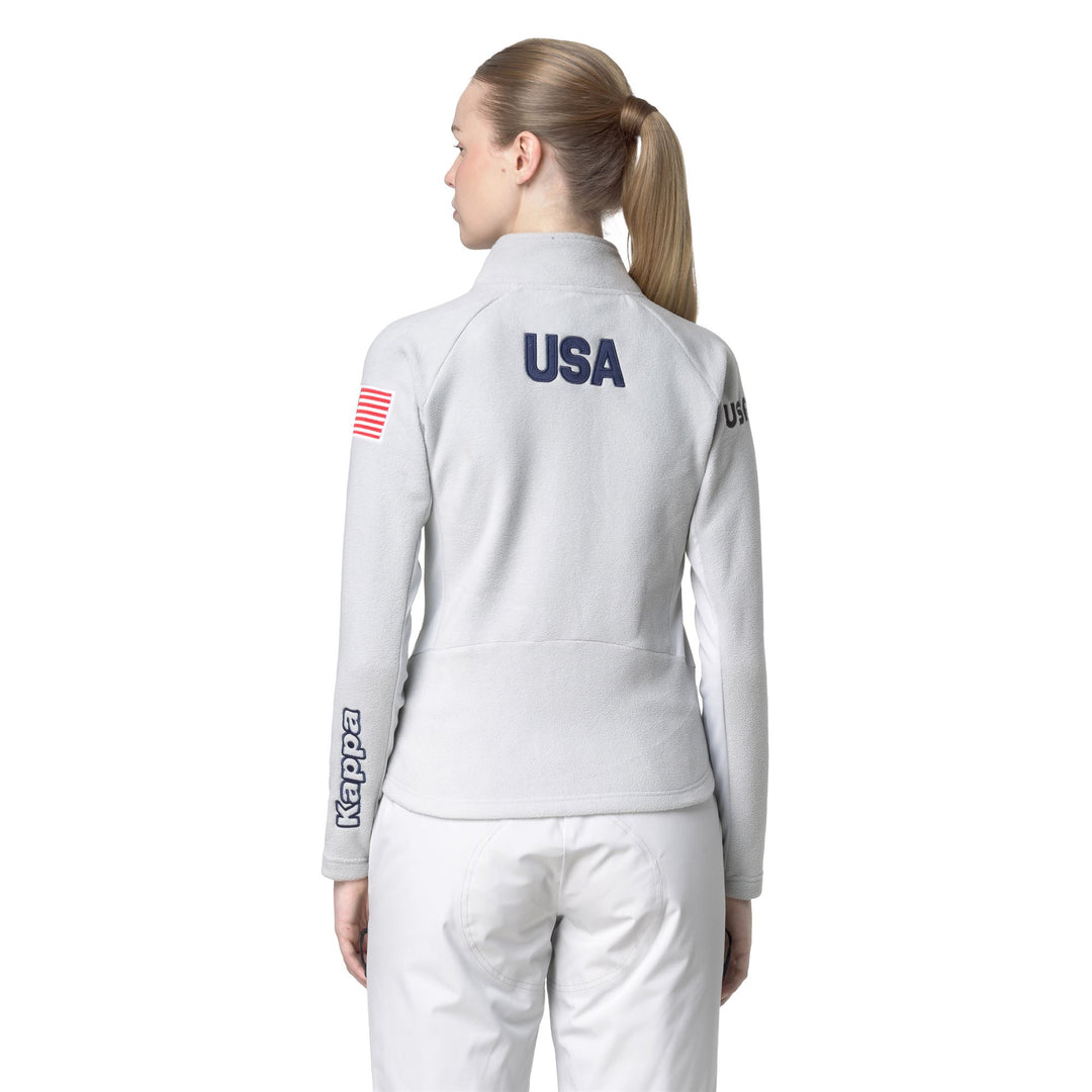 Light Grey Women's Ski Fleece Jacket with Slim Fit and Zipper Pockets main