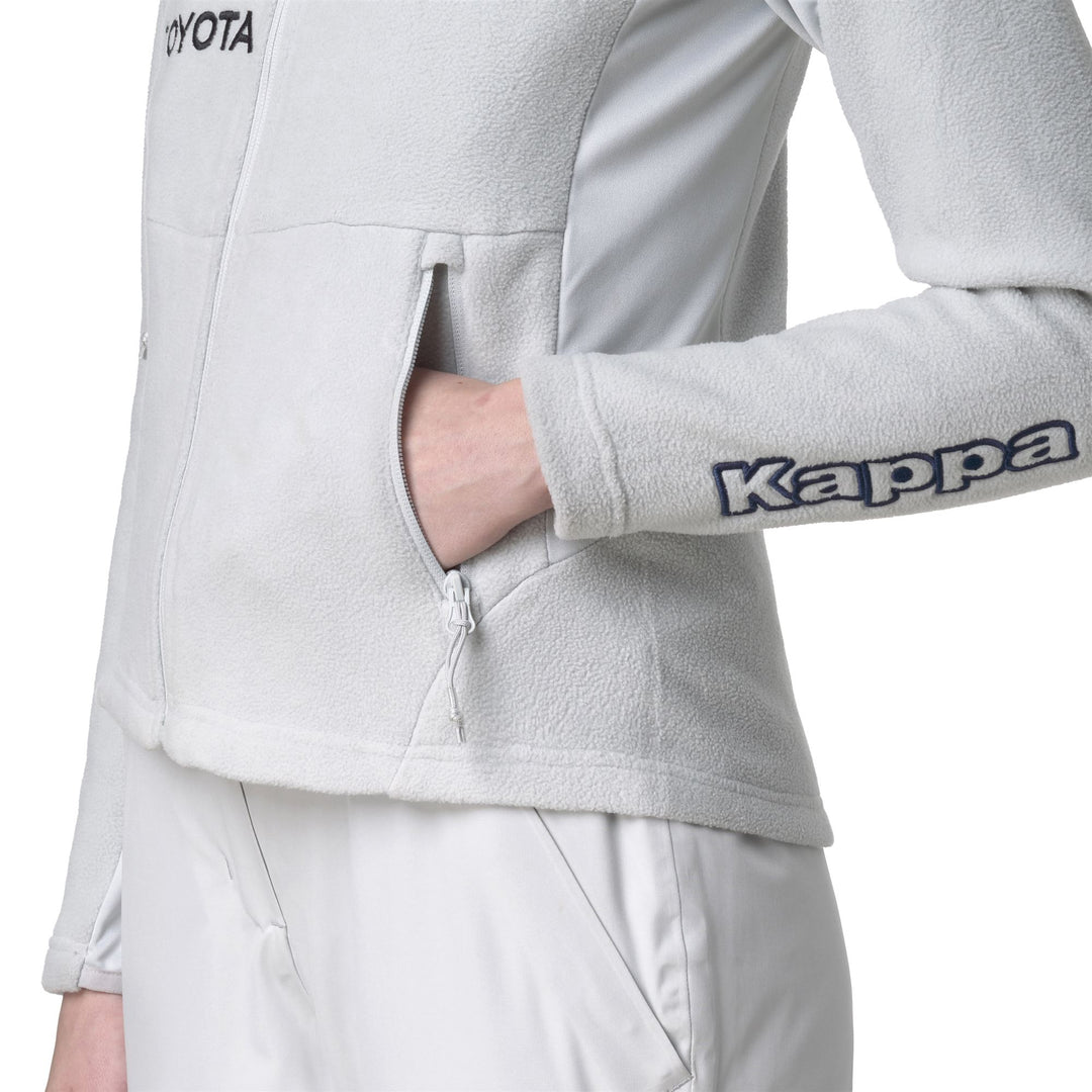 Light Grey Women's Ski Fleece Jacket with Slim Fit and Zipper Pockets main