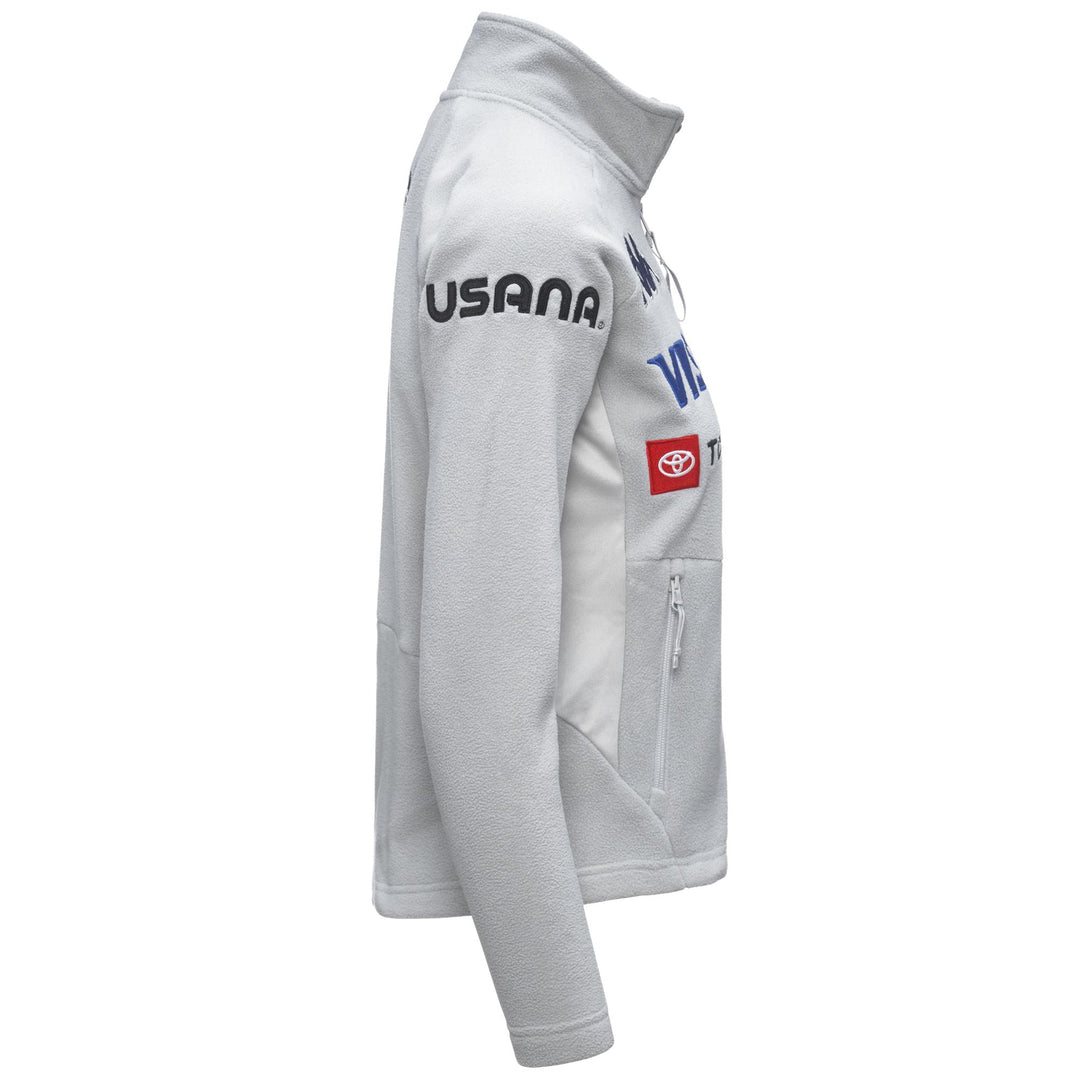 Light Grey Women's Ski Fleece Jacket with Slim Fit and Zipper Pockets main