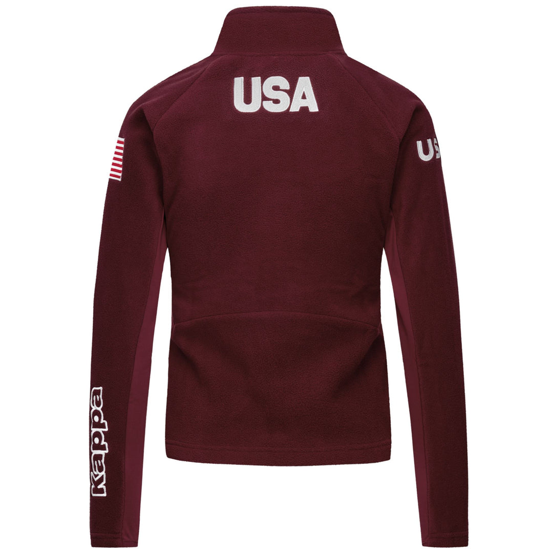 Red Women's Fleece Jacket with Stretch Inserts and Zipper Pockets main