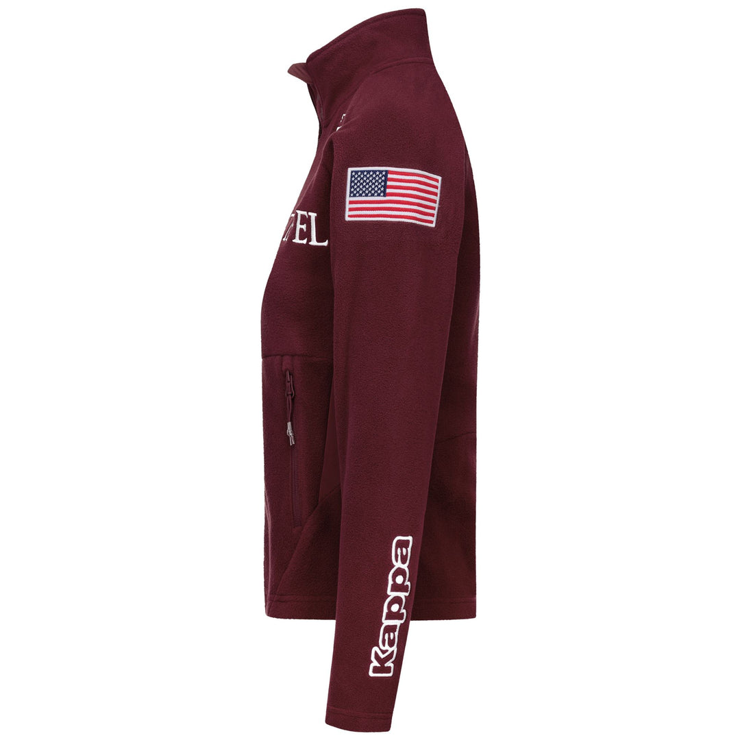 Red Women's Fleece Jacket with Stretch Inserts and Zipper Pockets 01