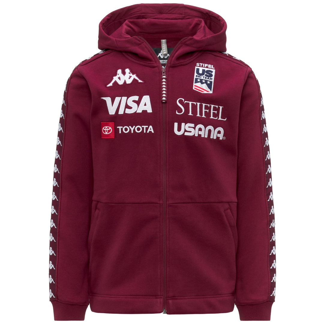 Red Unisex Fleece Sweatshirt with Front Pockets for Ski 01