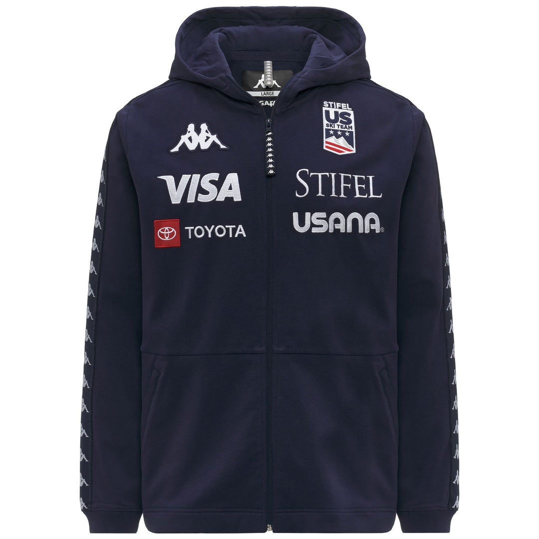 Blue Unisex Ski Fleece Sweatshirt with Two Front Pockets 01