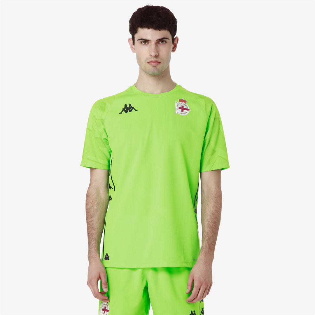 Maillot de gardien de but de football vert fluo pour homme, Deportivo de La Coruña, en tissu recyclé main