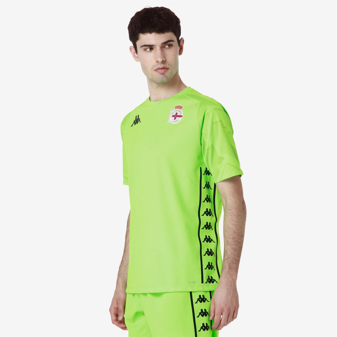 Maillot de gardien de but de football vert fluo pour homme, Deportivo de La Coruña, en tissu recyclé main