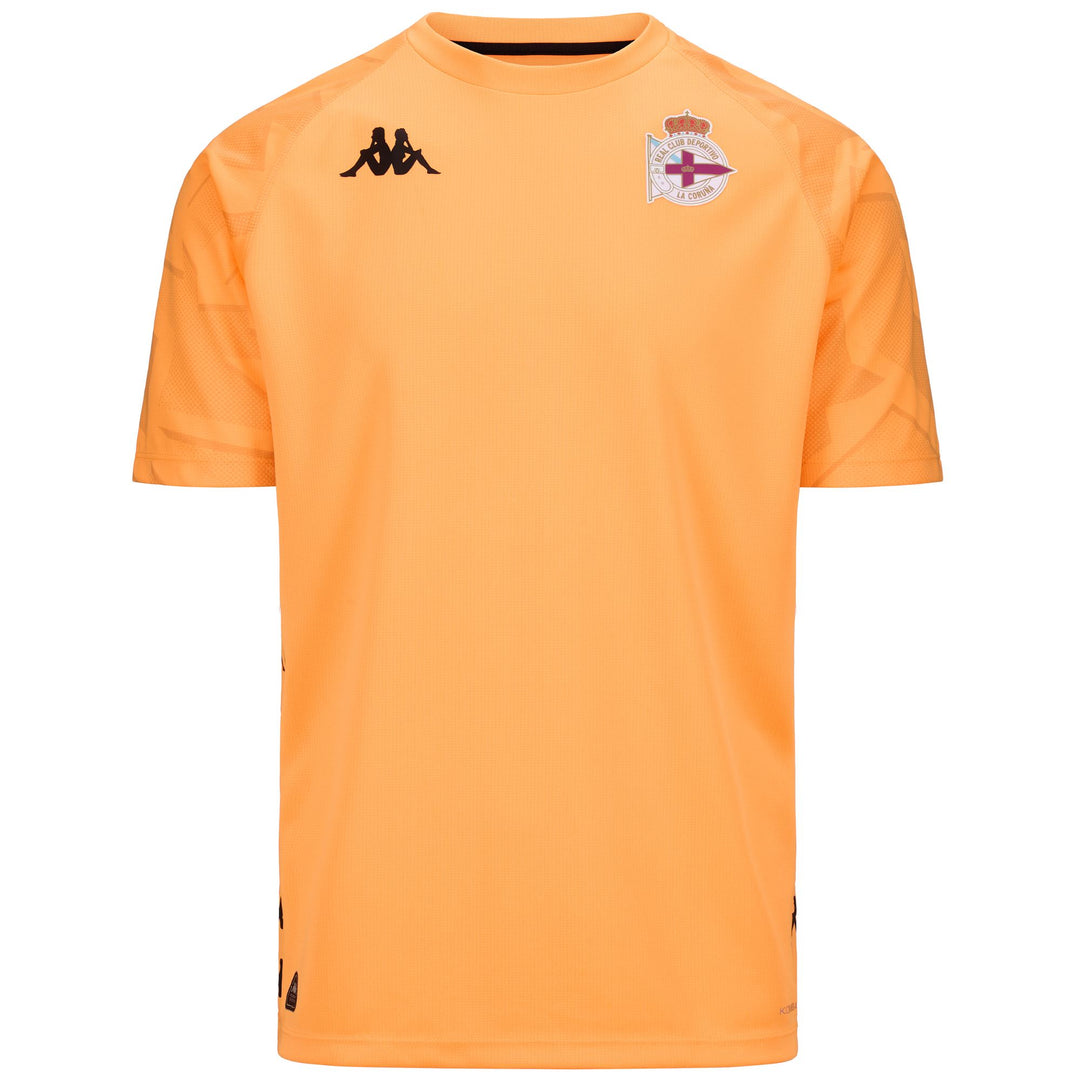 Maglia da portiere da calcio Deportivo de La Coruña gialla da uomo in tessuto Jacquard 01
